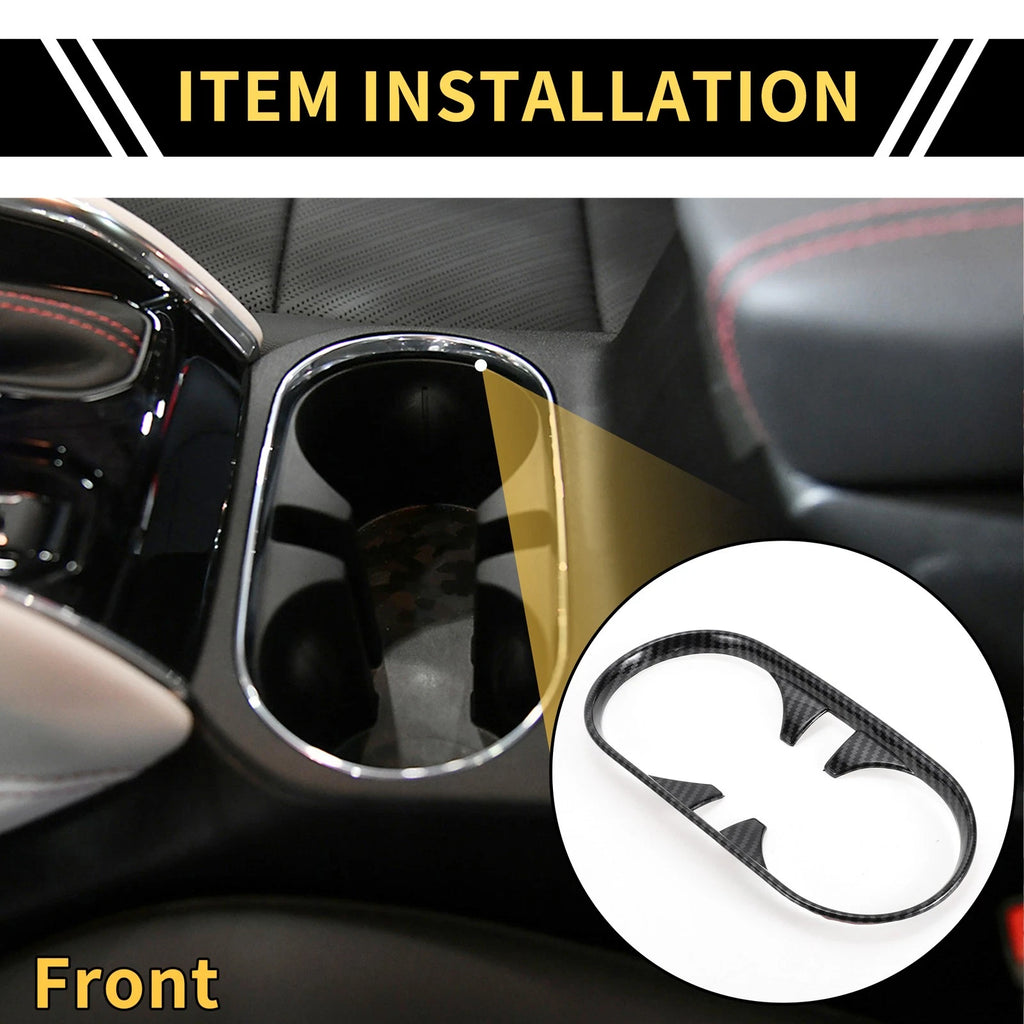 Front Central Cup Holder Cover for Chevy Colorado (2023–2024) Carbon Fiber