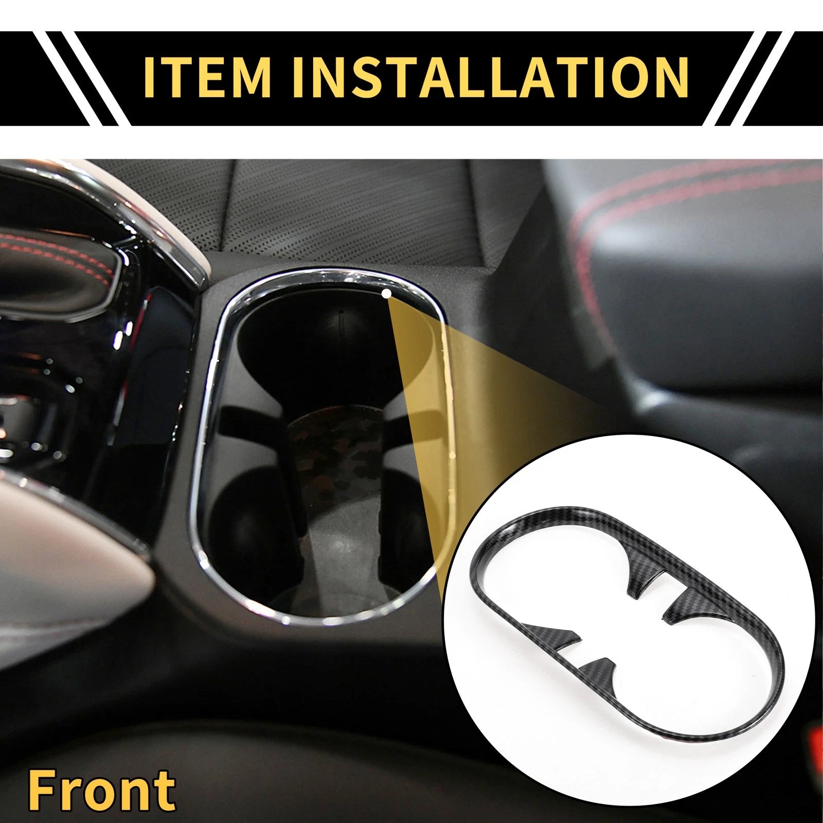 Front Central Cup Holder Cover for Chevy Colorado (2023–2024) Carbon Fiber