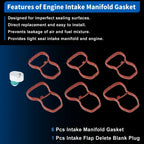 Intake Manifold Gasket with Intake Flap Delete Blank Plug for BMW