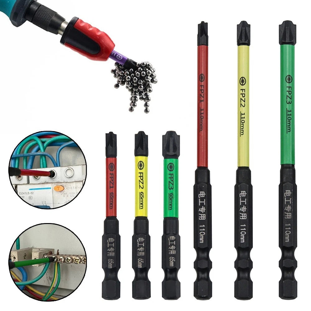 Magnetic Slotted Cross Screwdriver Bit for Electrician FPZ1, FPZ2, FPZ3