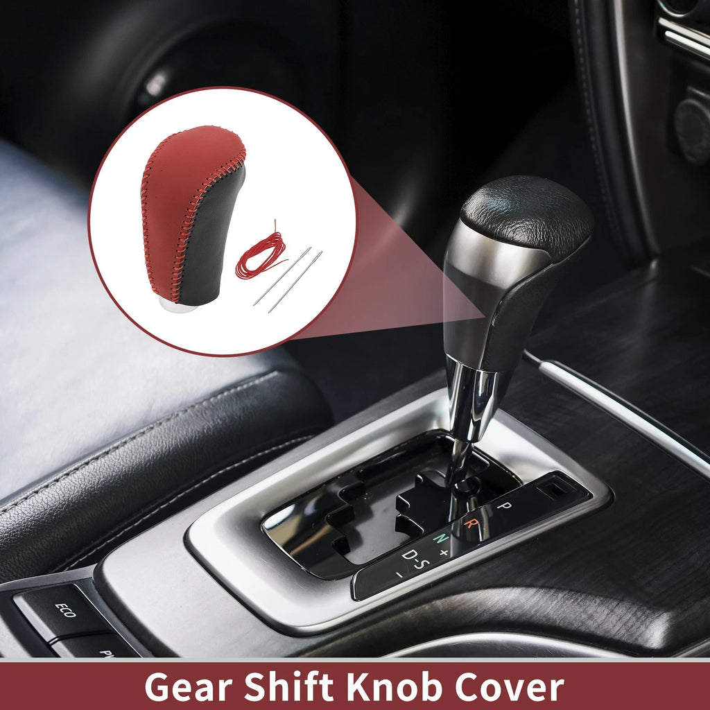 1 Pc Gear Shift Knob Cover for Nissan Rogue Sport (2017–2022) Red Black