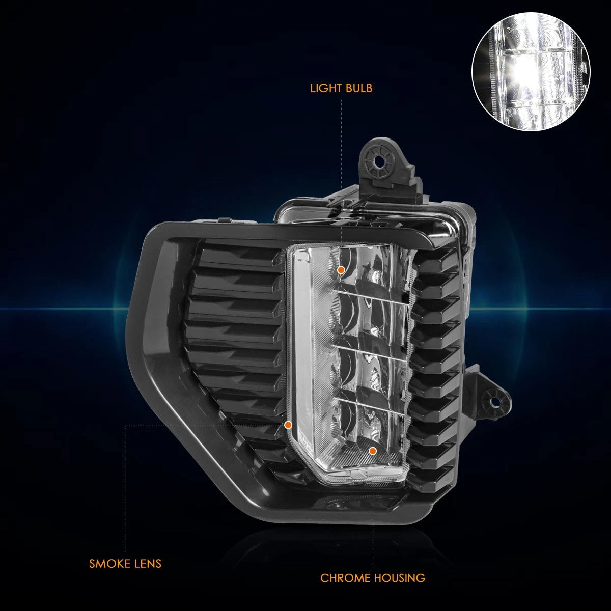 Full LED Fog Lights for GMC Sierra 1500 (2019–2022) - Clear Lens, Switch, Bezels