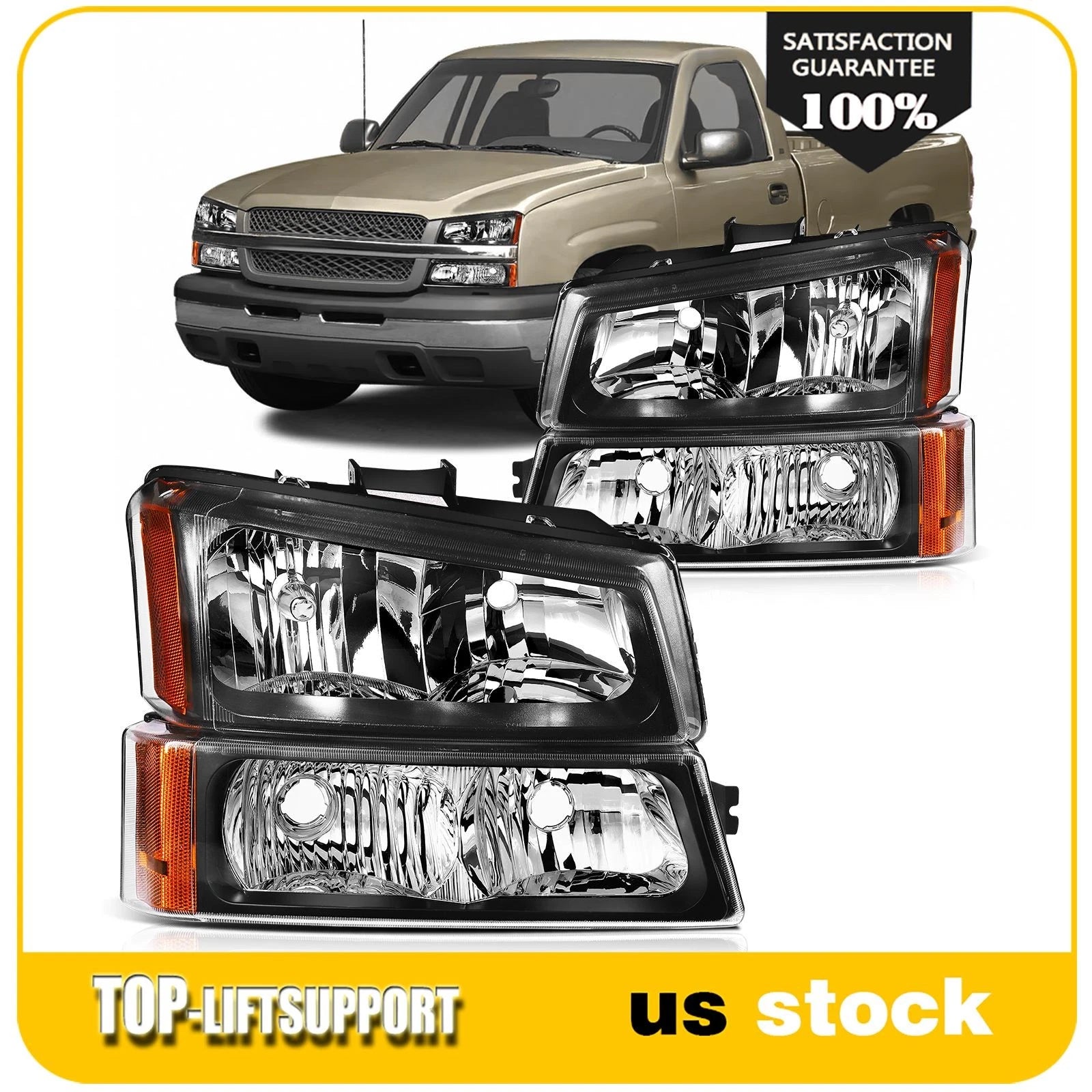 Headlight Assembly for Chevy Silverado Avalanche 1500 2500 (2003–2007)