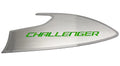 2pc Door Badges w/Synergy Green "Challenger" Inlay for 2015-23 Dodge Challenger