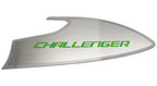 2pc Door Badges w/Synergy Green "Challenger" Inlay for 2015-23 Dodge Challenger