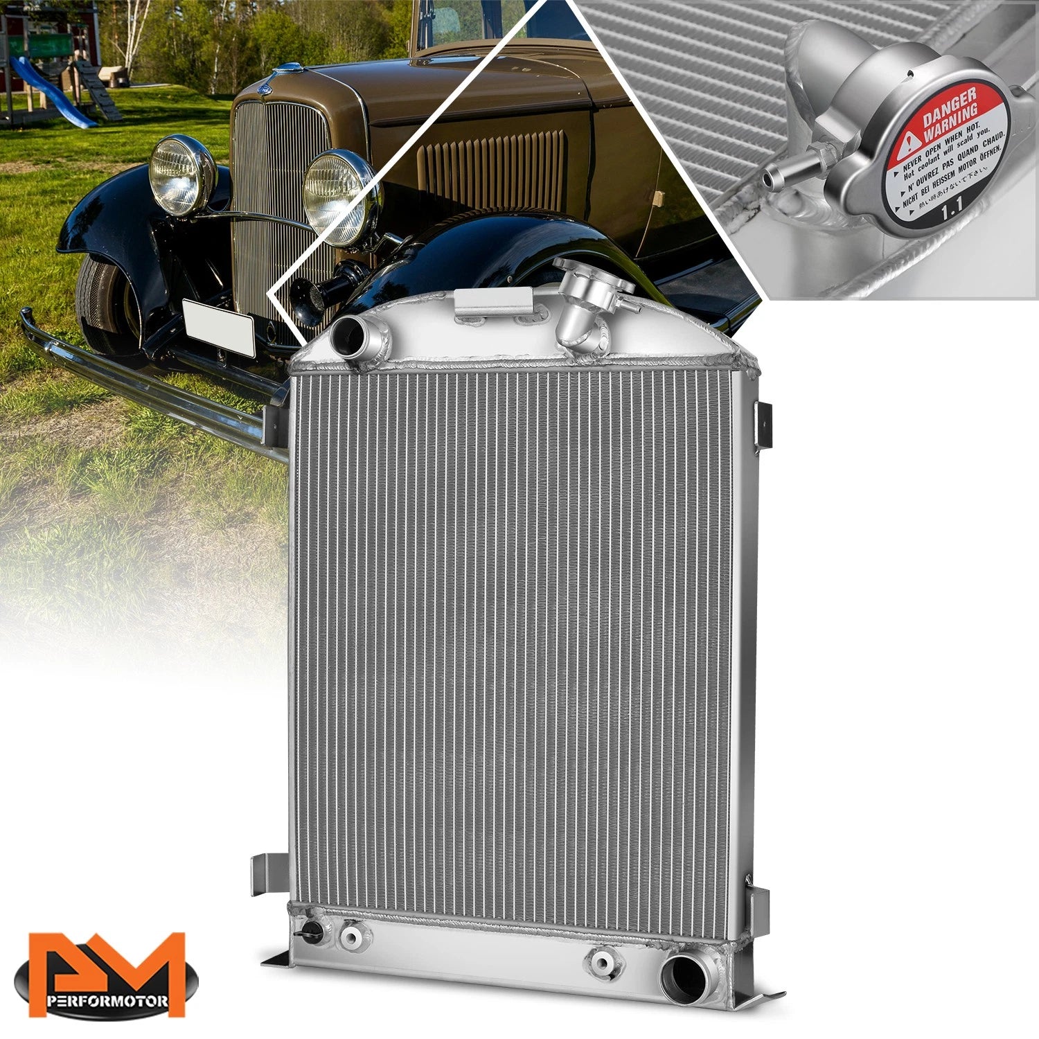 3-Row Aluminum Cooling Radiator for Ford Low Boy Chevy/GMC