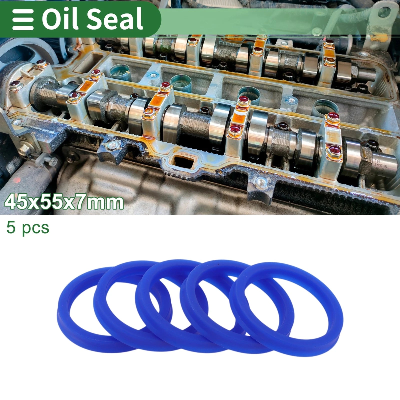 Set of 5 Oil Seal Rotary Shaft Seal 45x55x7mm High Pressure TPU