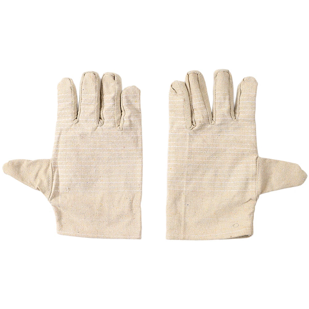 Canvas welding protection gloves with reinforced seams for construction sites