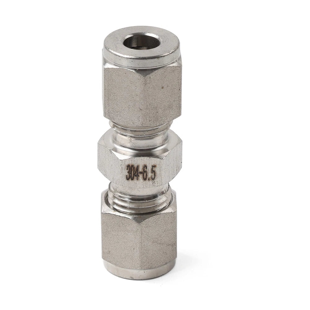 1Pc 1/4" 6.5mm Equal OD Straight Through Ferrule Pipe Tube Connector for