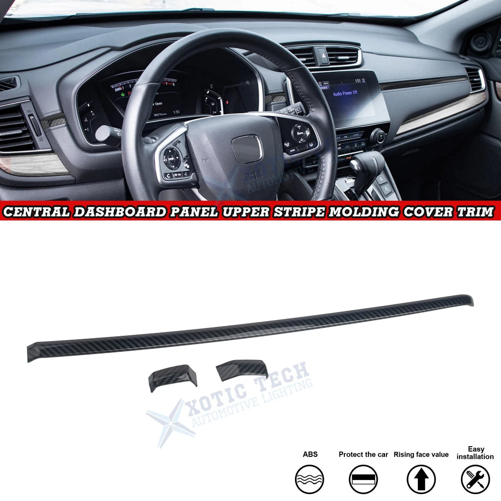 Carbon Fiber Style Central Dash Panel Upper Stripe for Honda CR-V (2017-2022)