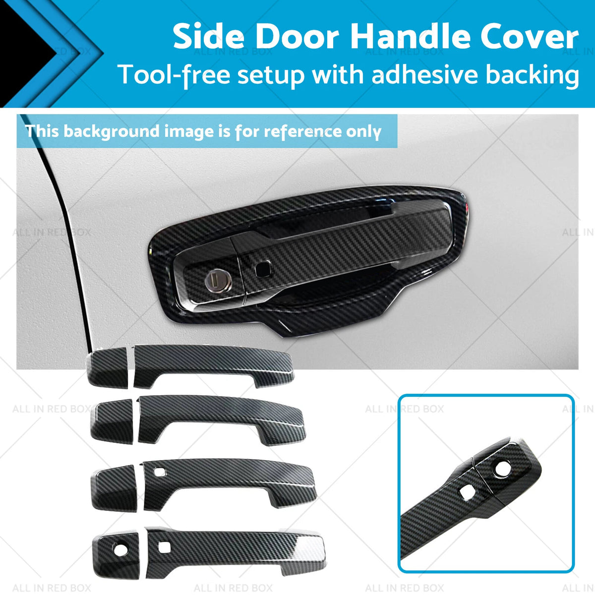 Set of 4 Side Door Handle Covers for Mitsubishi Triton L200 (2023–2025) Carbon Fiber