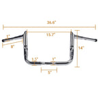 14" Chrome Ape Hanger Handlebar for Harley Street Electra Glide (1982–2022)