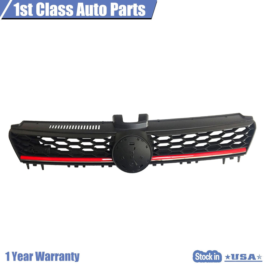Front Grille with Red Trim for Volkswagen MK7 Golf/GTI (2015–2016)