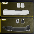2X Chrome Exterior Door Handle for Chevy Silverado 1500 (2014–2022)