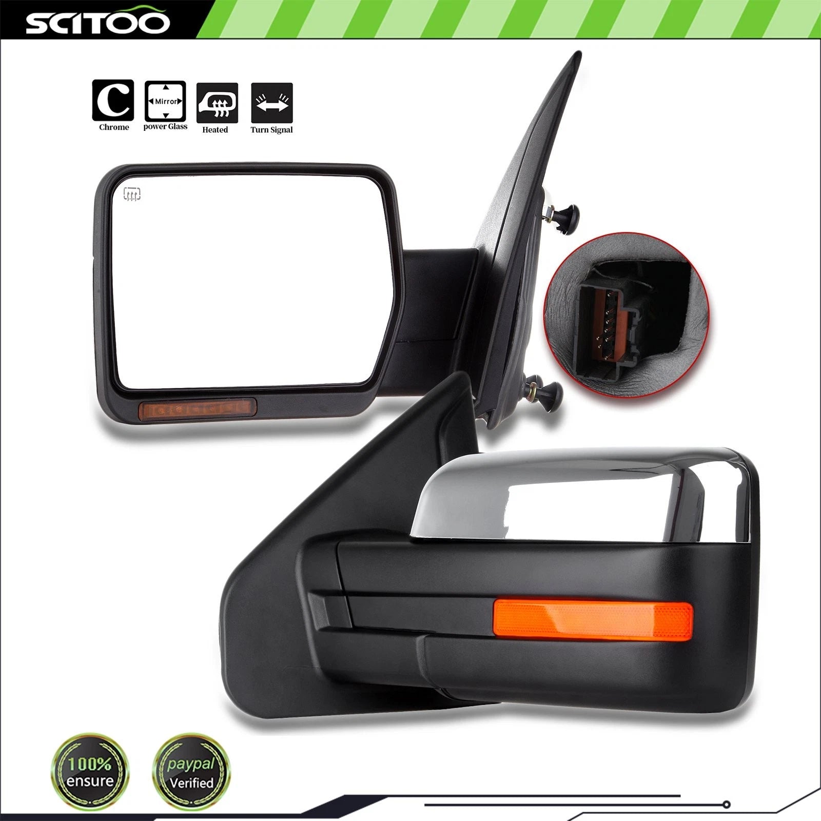 Driver Tow Power Heated Chrome Side Mirror for Ford F150 (2004–2014)