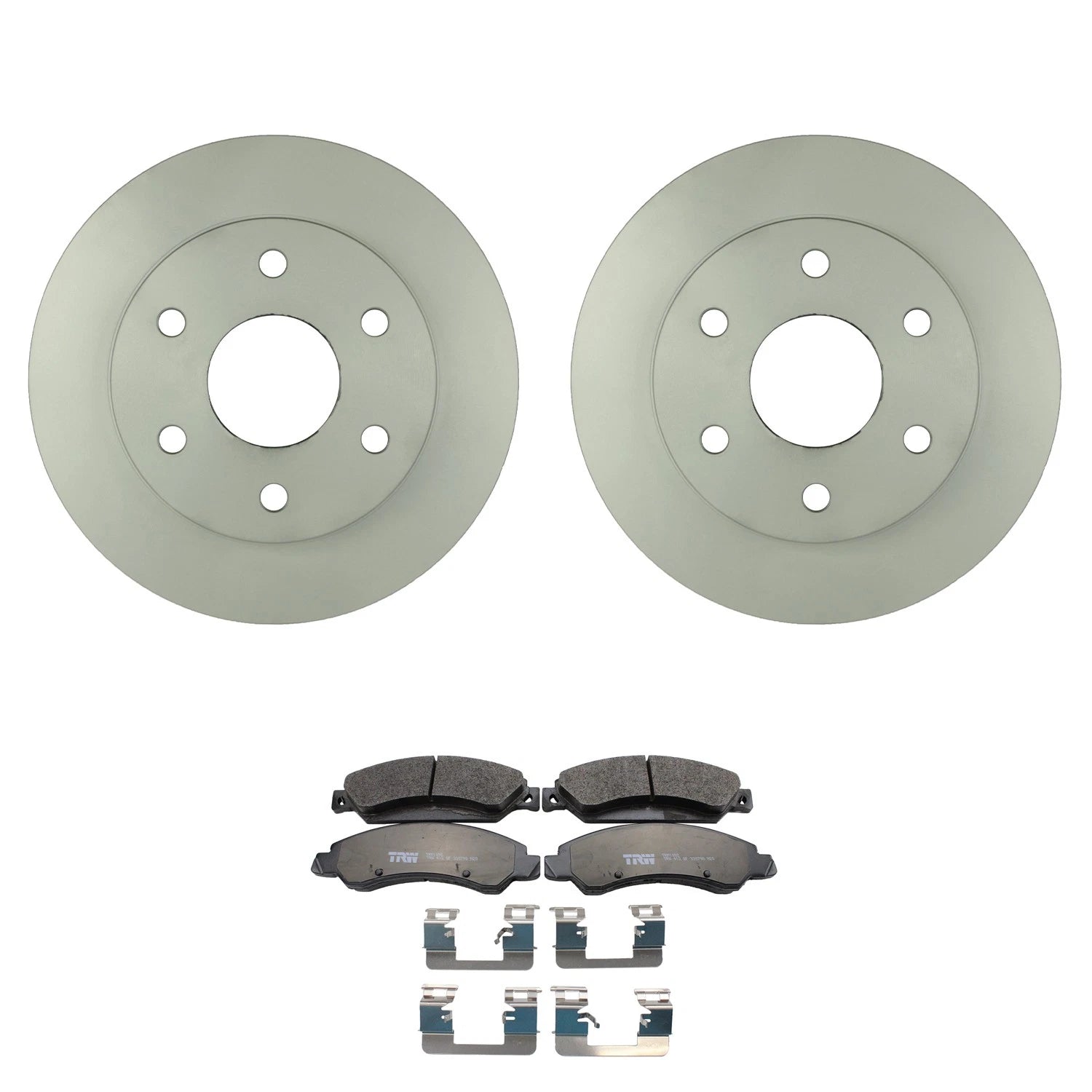 Set of 2 Bosch QuietCast Front Rotors & TRW Pro Metallic Pads for Sierra 1500