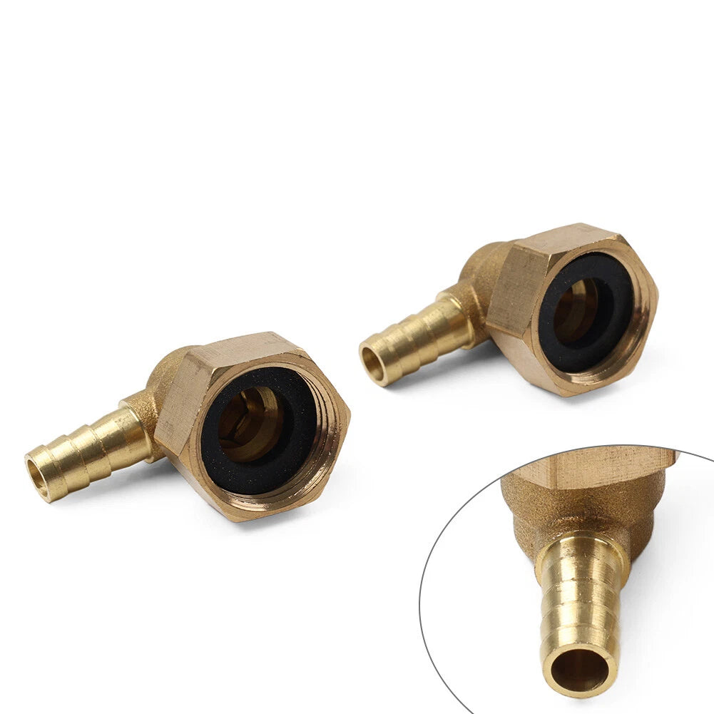 2pcs Brass Hose Barb Elbow Fitting 8mm x G1/2 for Pipe Connectors