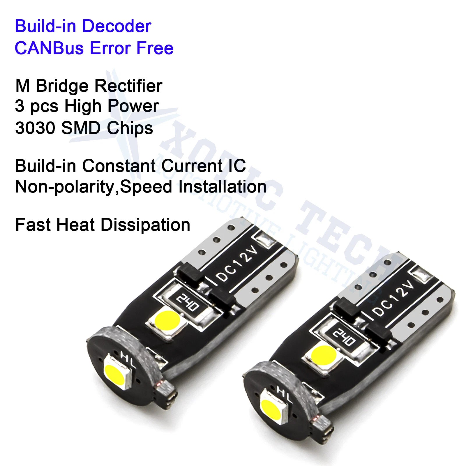 2X Xenon White T10 LED Bulbs for Under Mirror Puddle Lights (2010-2011)