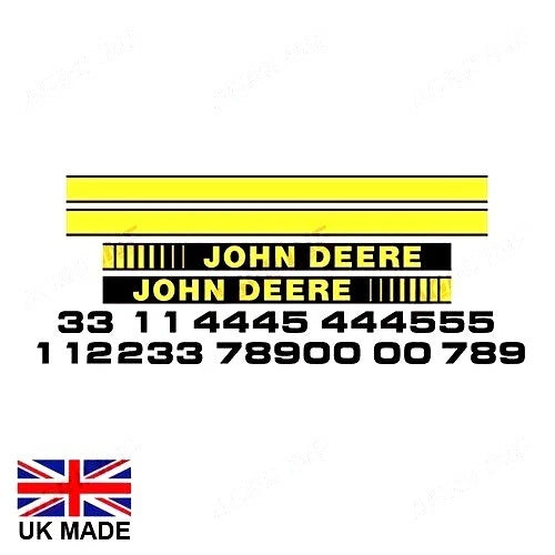 Decal Set for John Deere 1750 1850 1950 2250 2450 2650 2850 3050 3350 3650