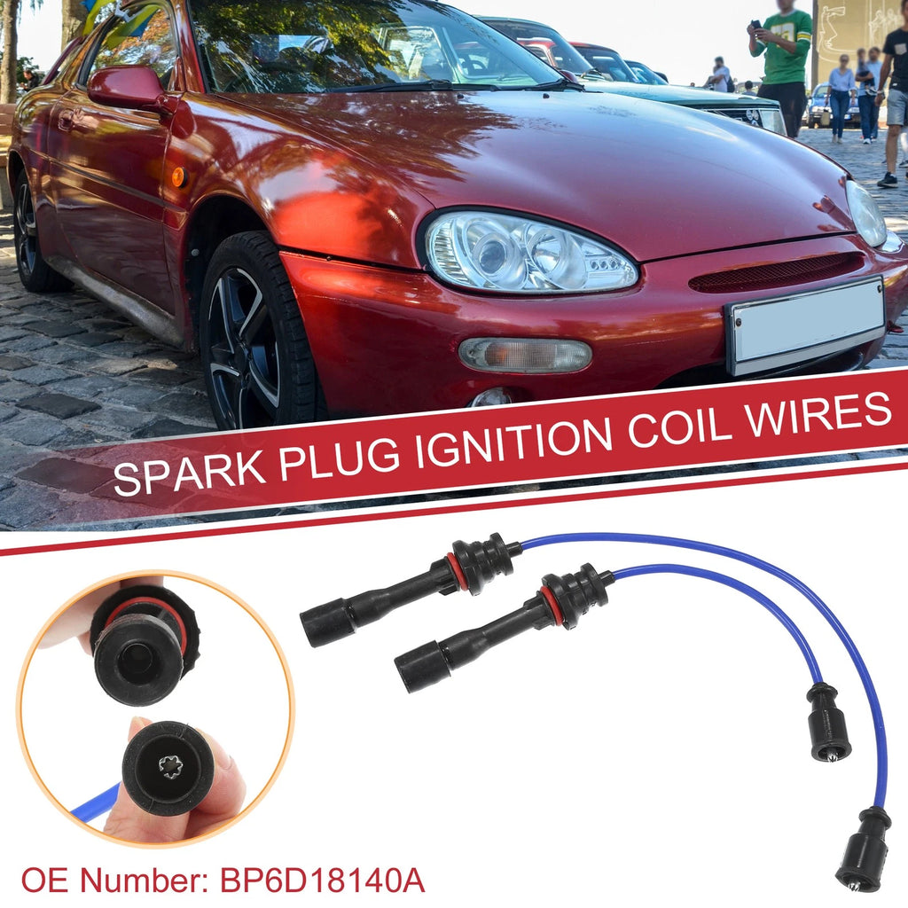 2X Spark Plug Wire Ignition Coil Cable No.BP6D18140A for Mazda Miata (1990–1997)