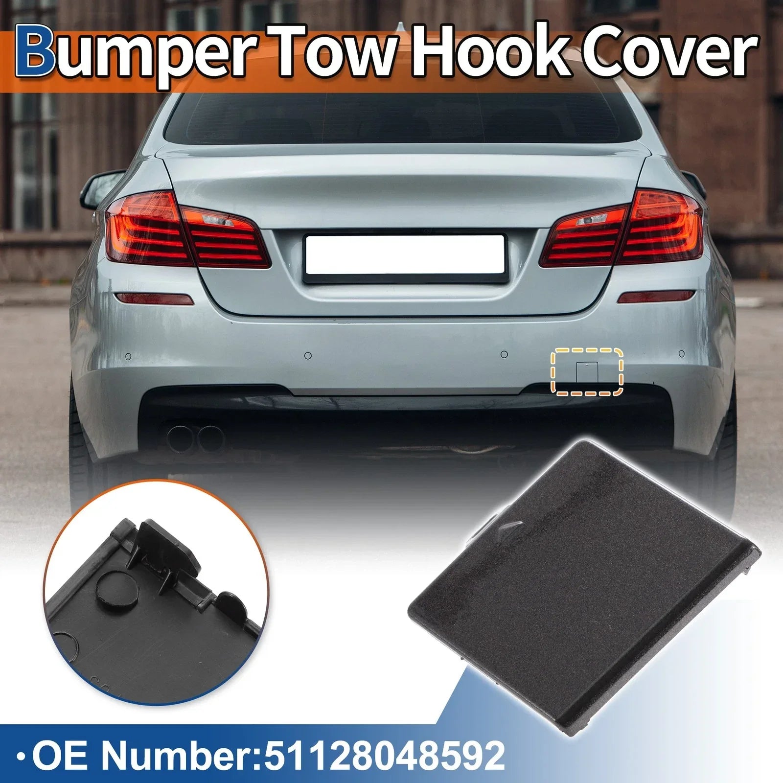 Tow Hook Cover for BMW 5 Series F10 Deep Gray (2010-2017)