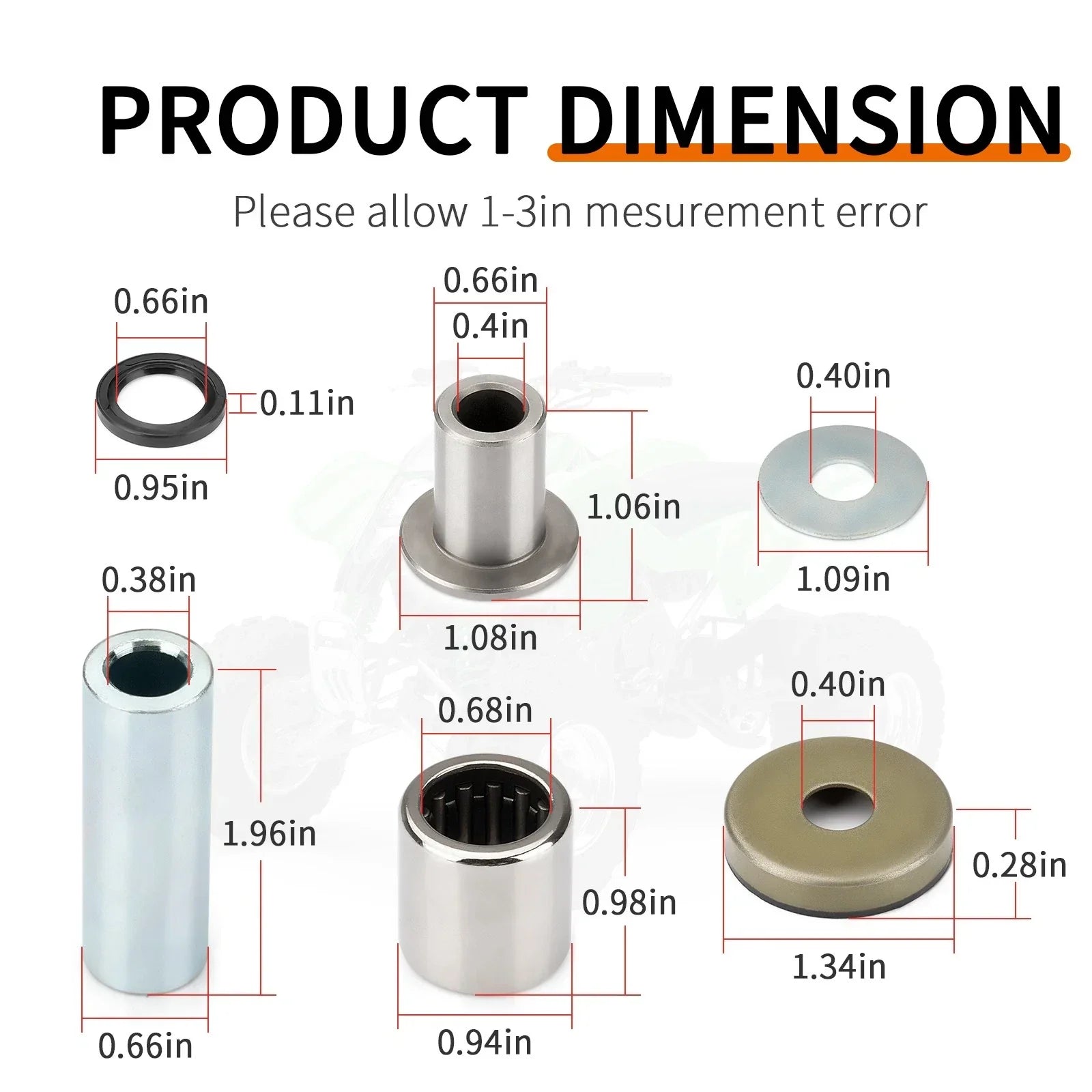 Front Upper Lower A-Arm Bushing & Seal Kit for Kawasaki KFX400 (2003–2006)