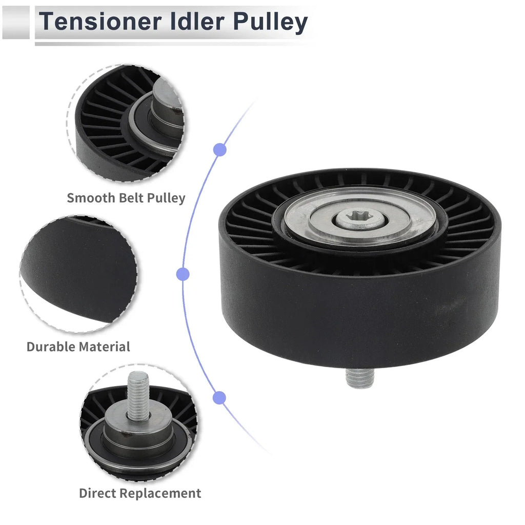 Drive Belt Idler Pulley Black for BMW Series 3 (2008 - 2012) 1 Pcs