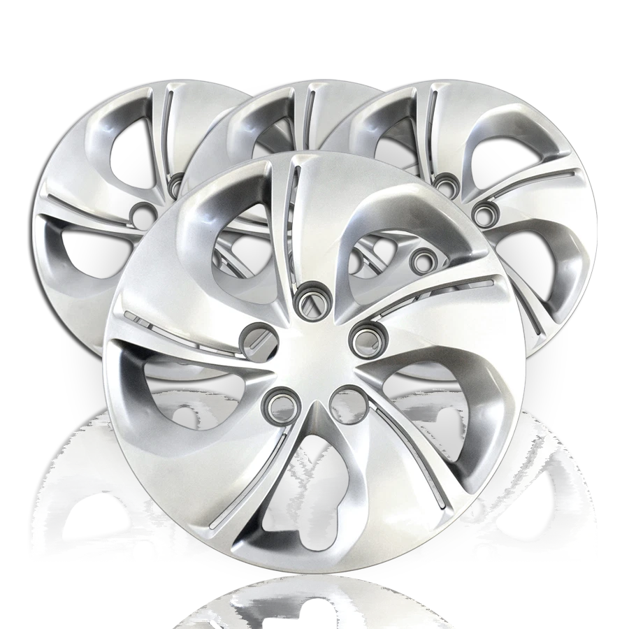 Wheel Cover Hubcaps Bolt-On Twisted Spoke Silver for Honda Civic (2013–2015)