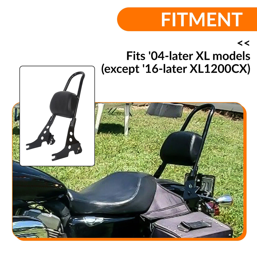 Detachable Sissy Bar Backrest Pad for Harley Sportster 1200 883 (2004–2022)