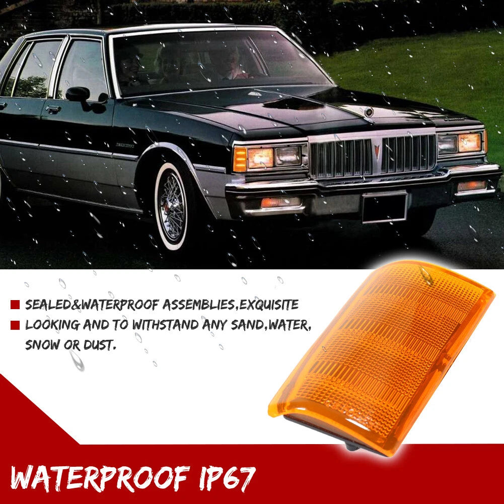 Set of 2 Yellow Amber Side Marker Lights for Pontiac Parisienne Bonneville Safari