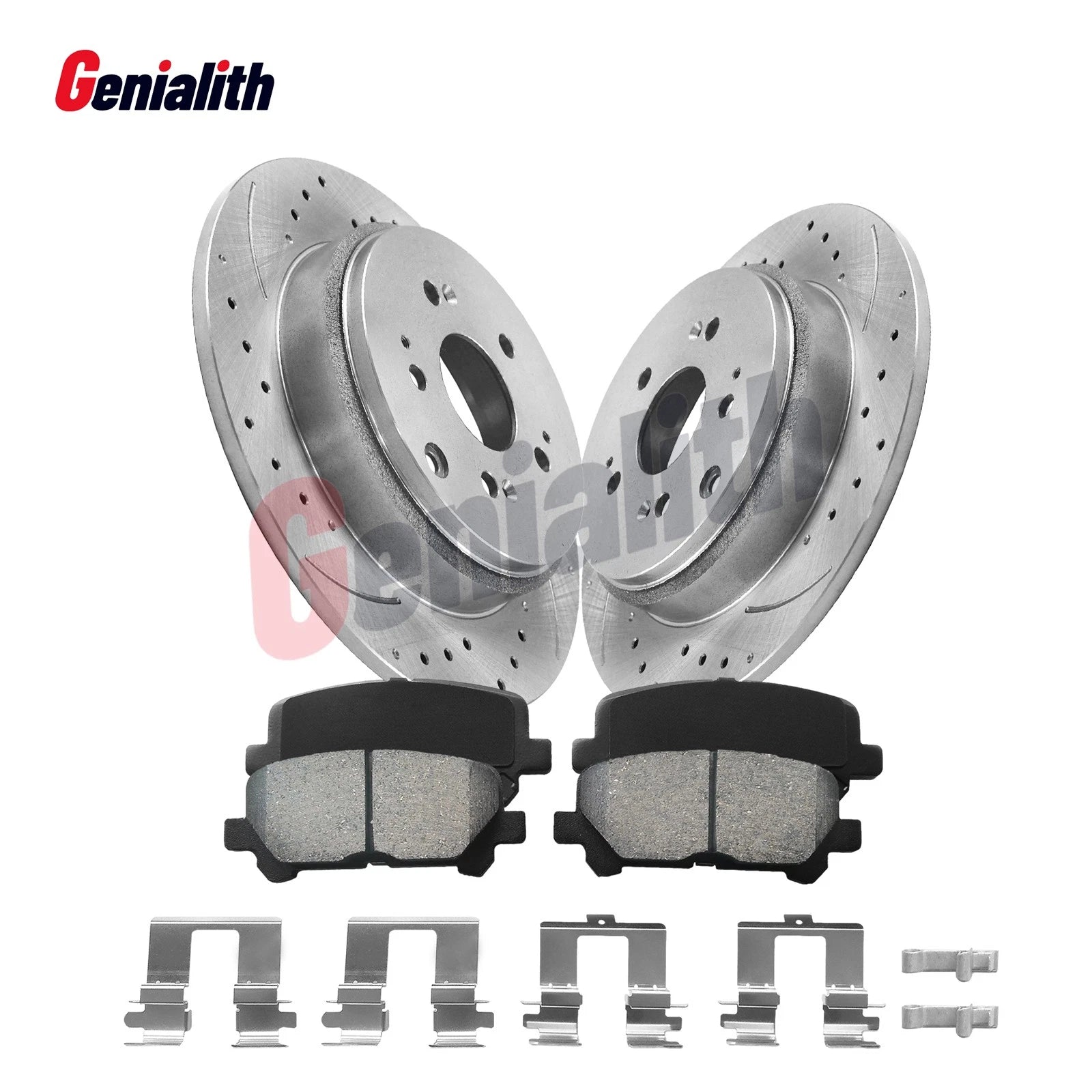 Drilled Brake Rotors & Ceramic Pads Rear Kit for Honda Pilot (2009–2015)