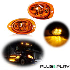 Set of 2 Amber Lens Cab Side Marker Lights for Freightliner Cascadia