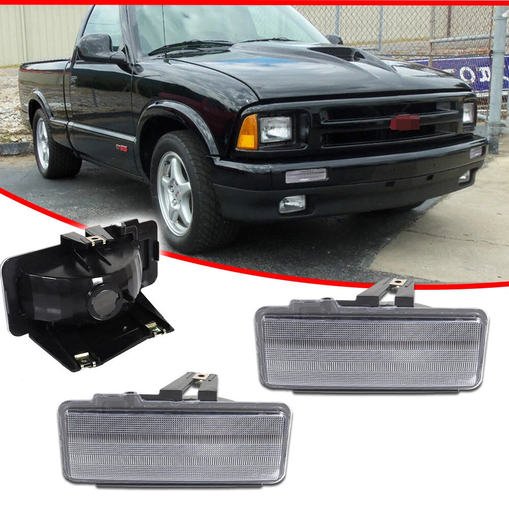 Clear Front Bumper Turn Signal Lights for Chevy S10 Blazer GMC Sonoma (1994–1997)