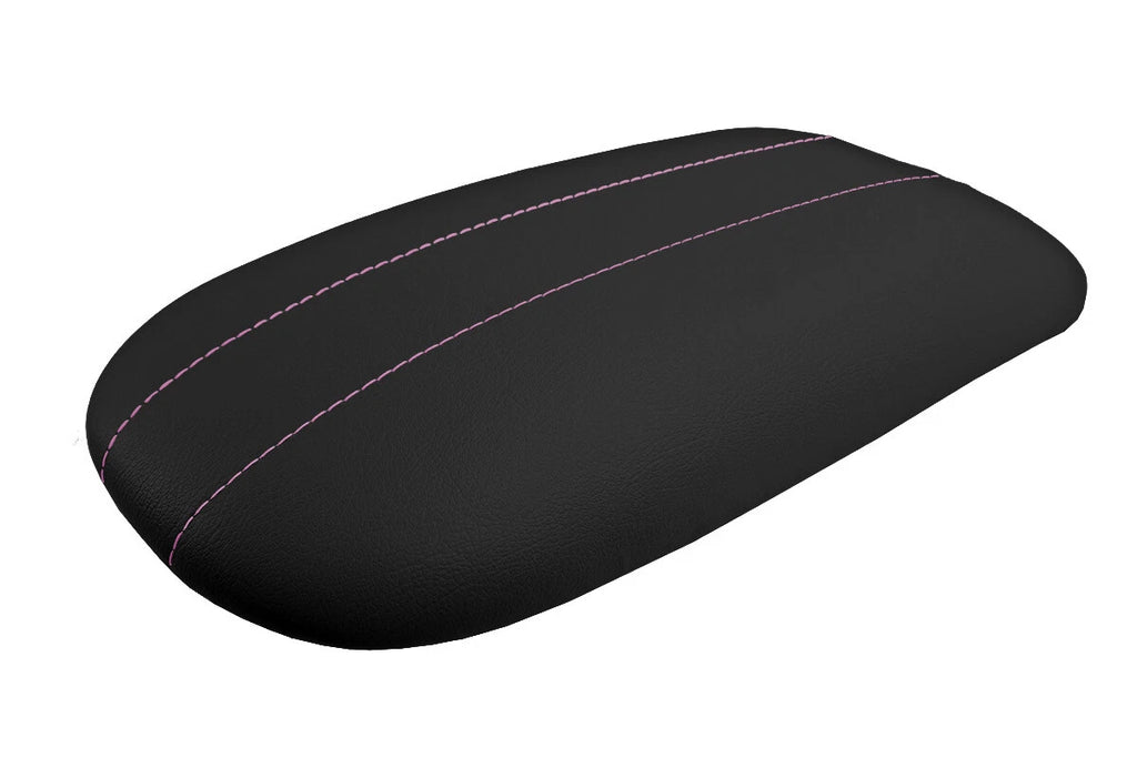 Leather Console Lid Armrest Cover for Ford Expedition (1997–2002) Pink Stitch