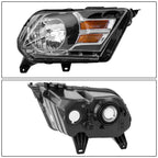 Front Pair Headlights Black for Ford Mustang (2010-2014)