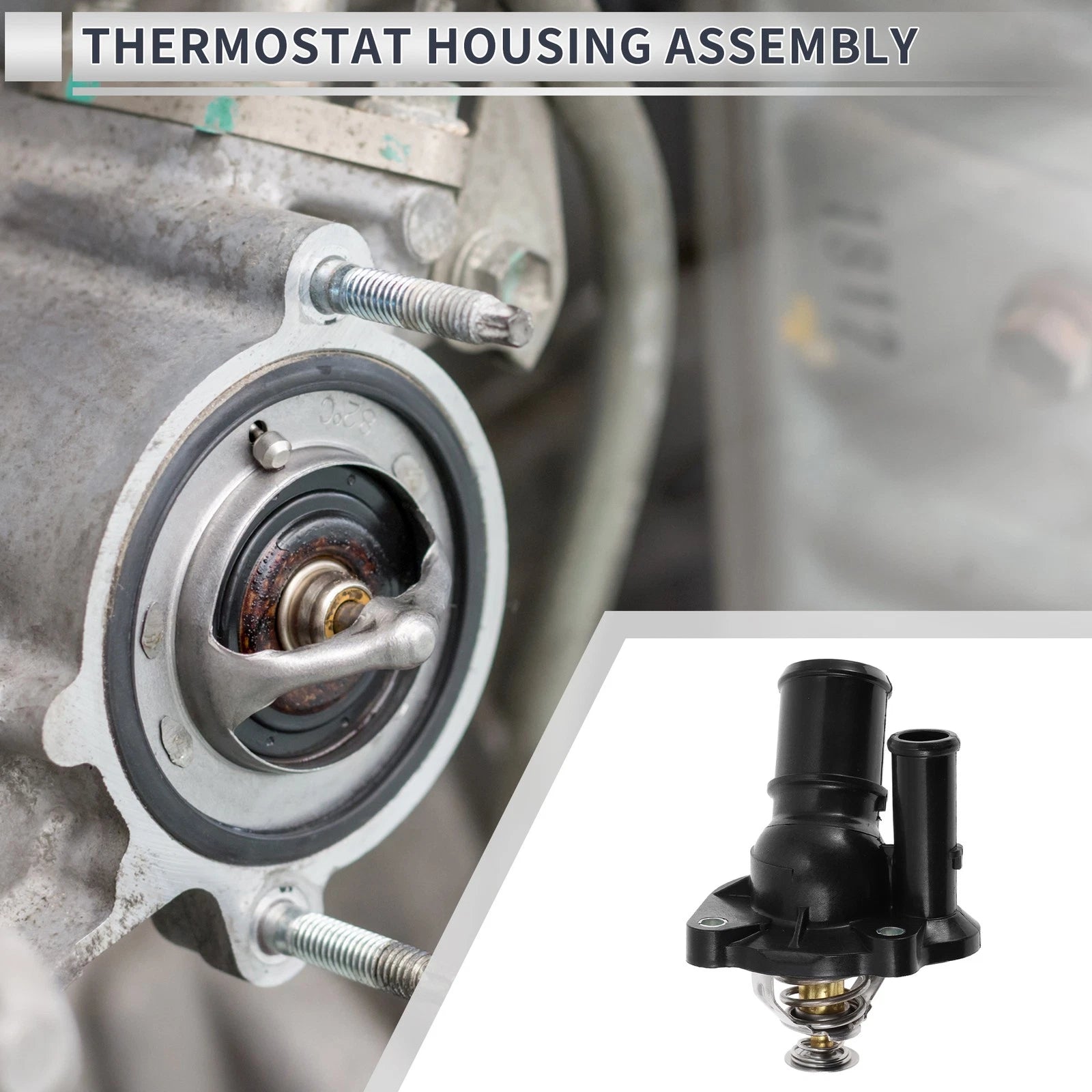 Engine Coolant Thermostat Housing Assembly for Ford Focus (2003–2011) No. 3M4Z8575B