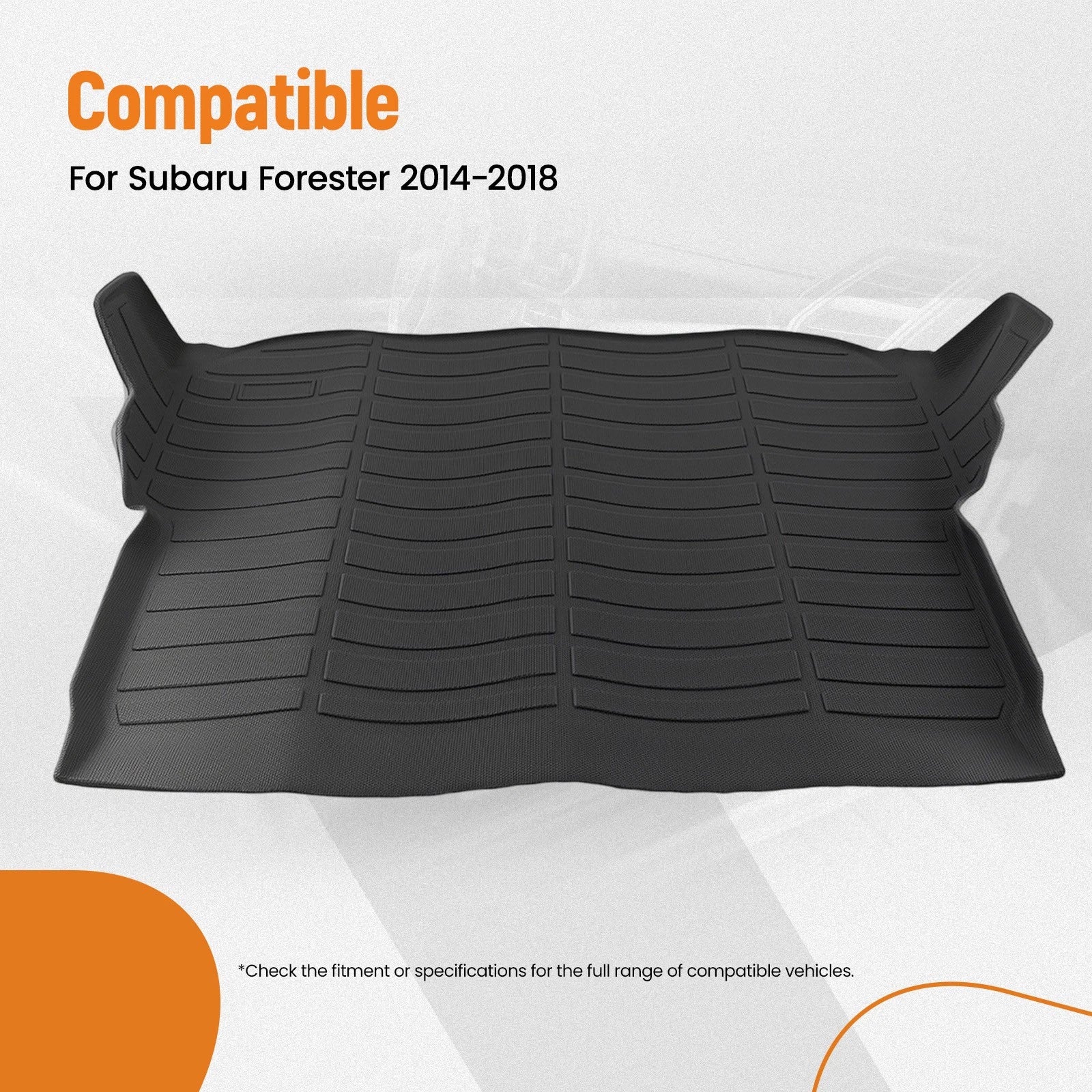 Cargo Floor Liner Trunk Mat for Subaru Forester (2014–2018) TPE Black