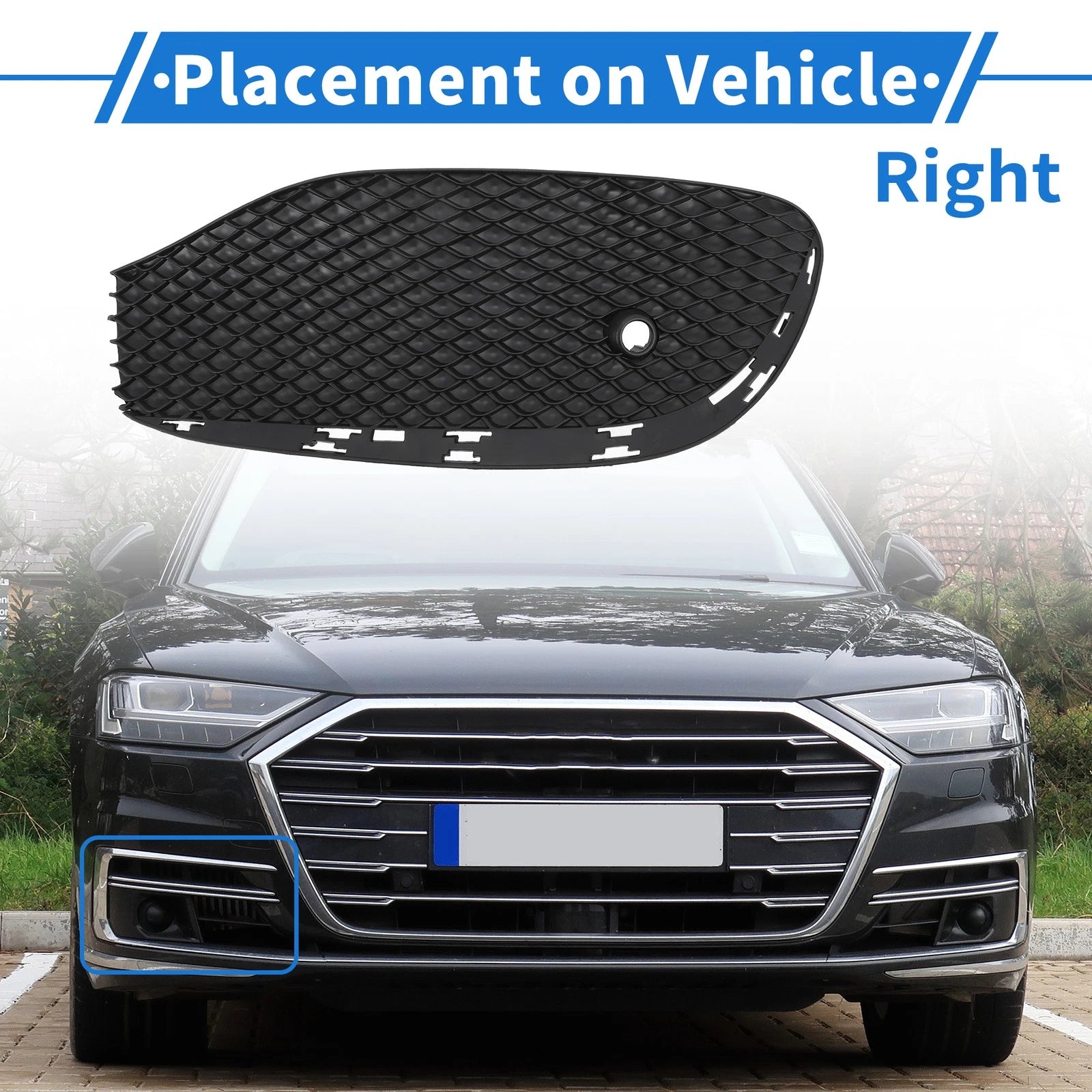 1 Pc Fog Light Grill for Mercedes-Benz (2014–2020) No. 2138850822 Black