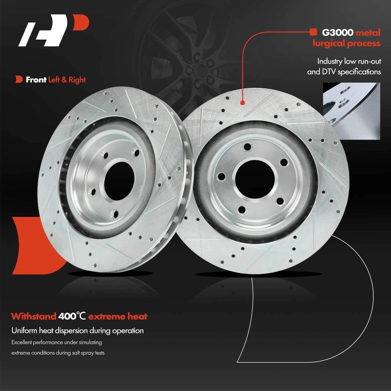 Front Drilled Brake Rotors for Chevy Corvette (2005–2013) Cadillac XLR