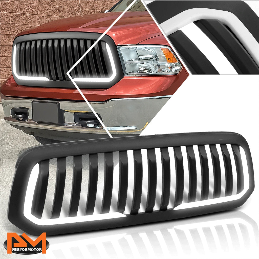 Matte Vertical Fence Front Hood Grille w/LED DRL for Ram 1500 (2013–2019)
