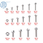 Flanged Bolts and Nuts Kit for Most Common Sizes (M5, M6, M8)