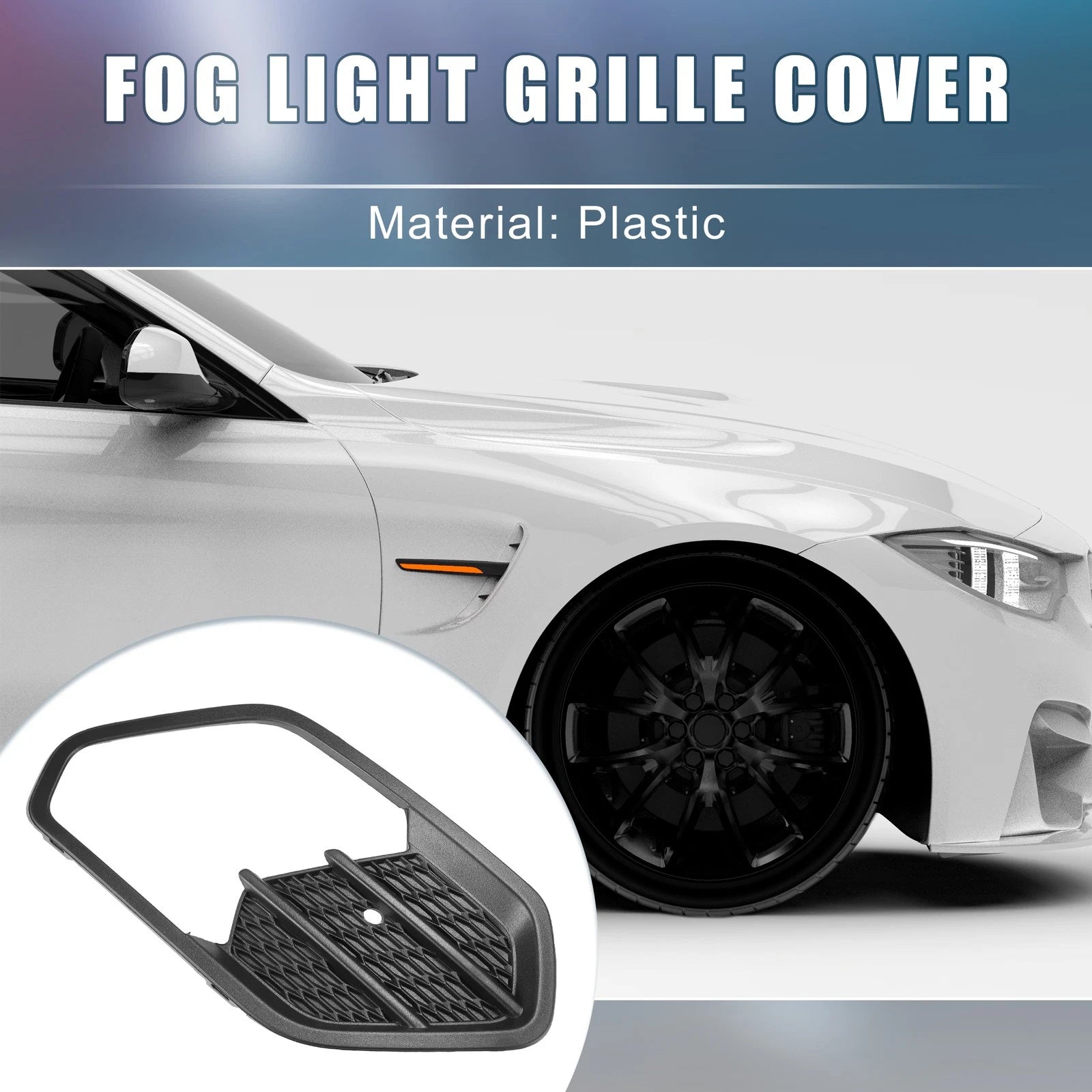 Front Right Fog Light Grille Cover Trim for Ford Escape Kuga (2017–2019) Black
