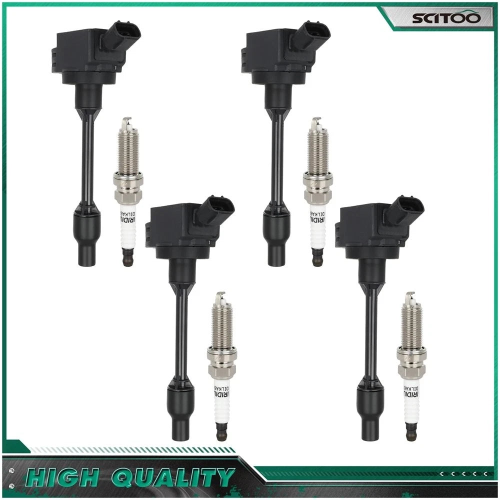 Set of 4 Ignition Coils & Spark Plugs for Toyota Camry Corolla RAV4 Lexus ES250