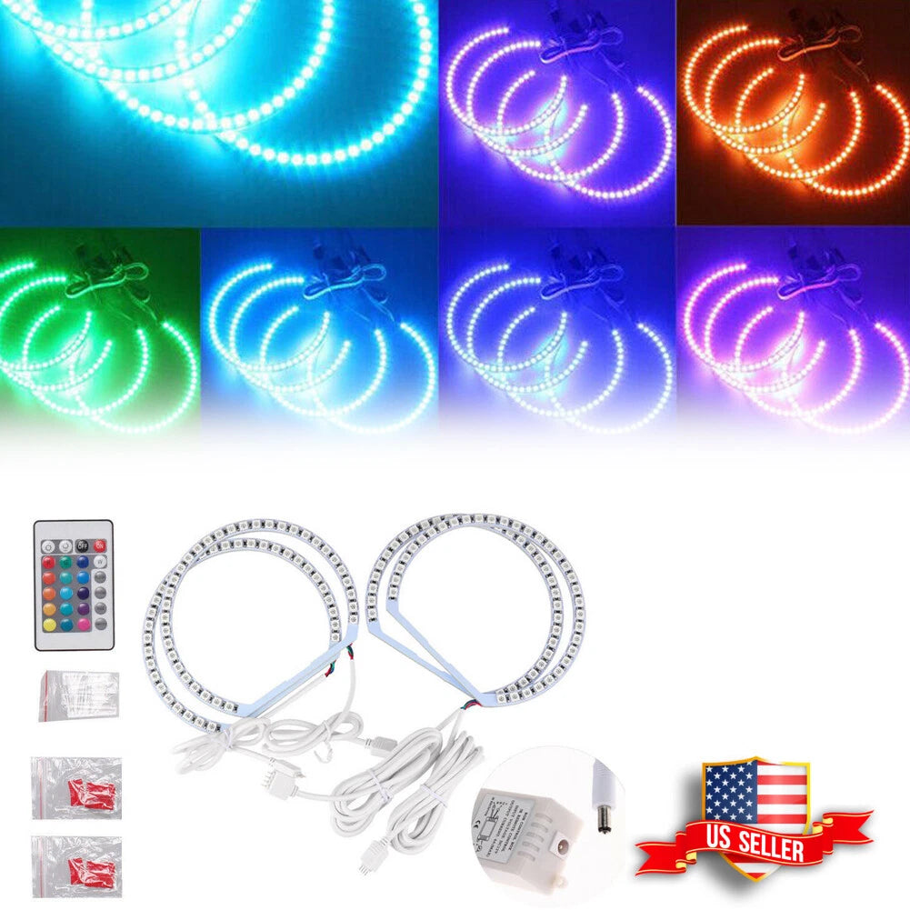 RGB Multi-Color LED Angel Eye Halo Rings for BMW 3 5 7 Series (1997–2006)