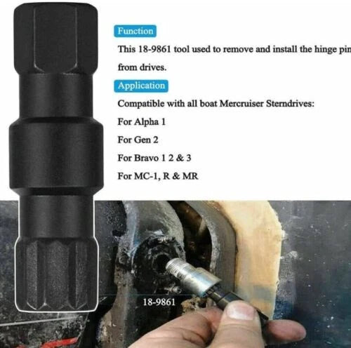 Hinge Pin Tool for Mercruiser Alpha Gen Bravo I II III (1991–Present) 91-78310, 18-9861