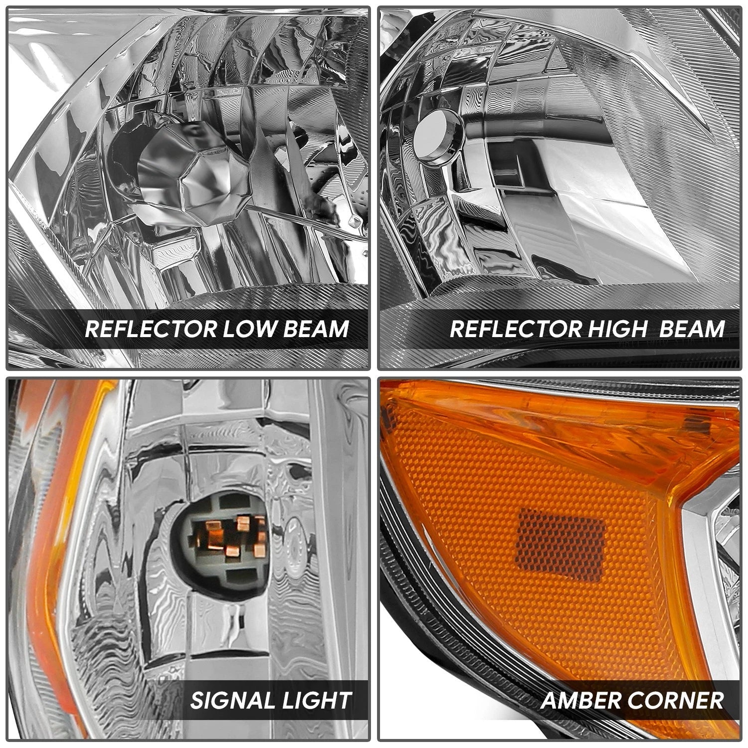 Chrome Amber Headlight Assembly for Subaru Forester (2009–2013)