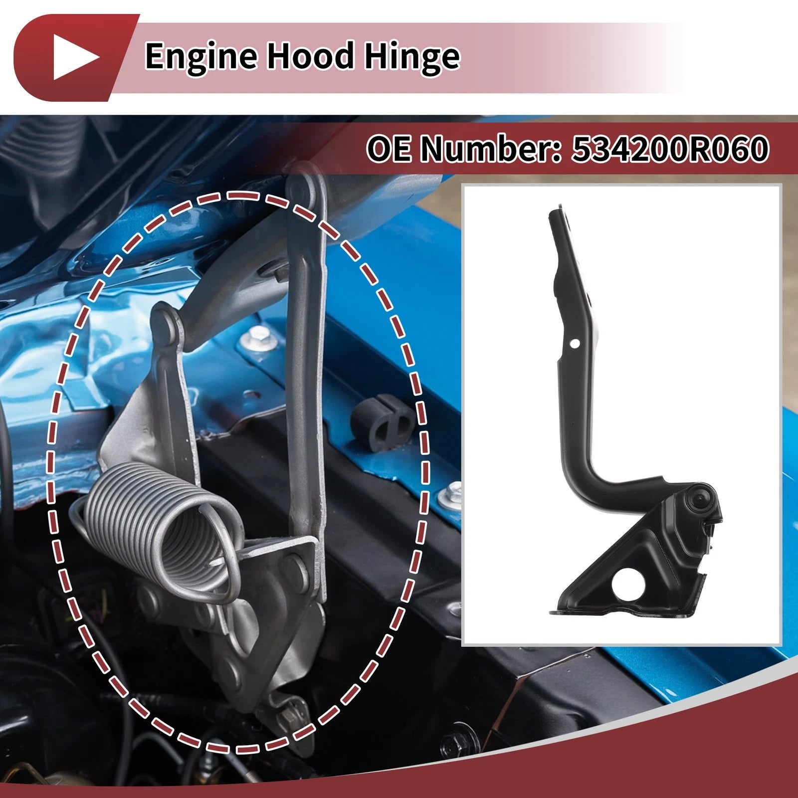 Hood Hinge for Toyota RAV4 (2009–2013) Left Side, 1 pcs