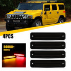4X Smoked LED Front Rear Side Marker Lights Amber Red for Hummer H2 (2003–2009)
