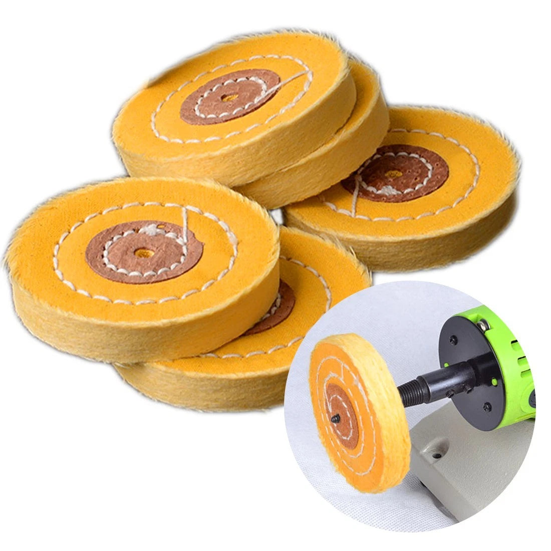 Polishing Wheel Set of 4 Round Ceramic Cotton for Automotive Detailing
