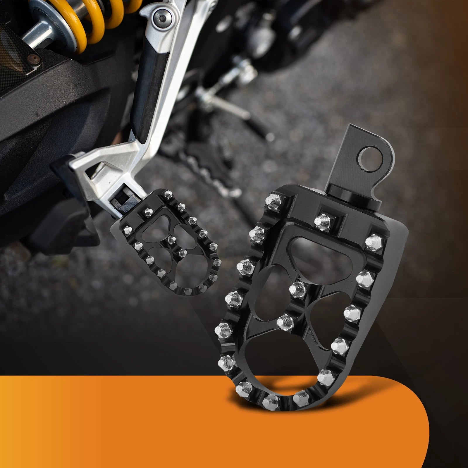 Black CNC Wide Fat Foot Pegs for Harley Dyna Sportster Fatboy